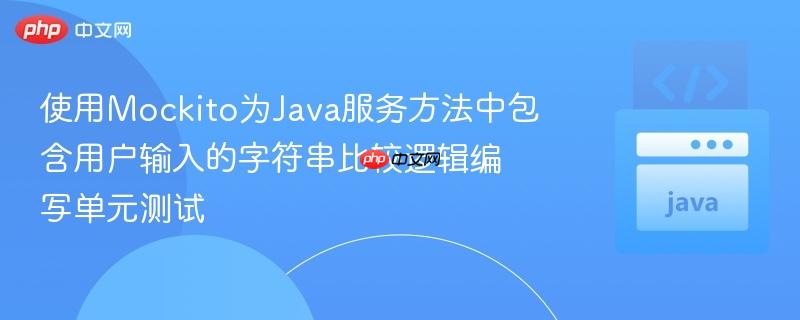 使用Mockito为Java服务方法中包含用户输入的字符串比较逻辑编写单元测试