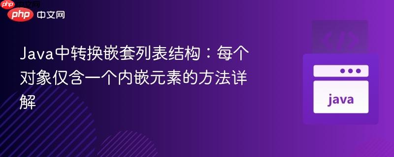 Java中转换嵌套列表结构:每个对象仅含一个内嵌元素的方法详解