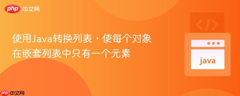 使用Java转换列表，使每个对象在嵌套列表中只有一个元素