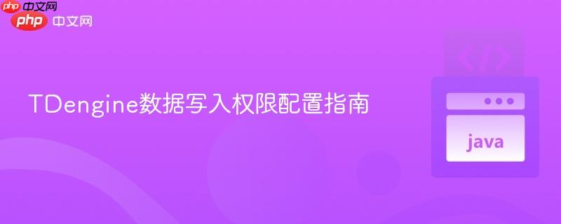 TDengine数据写入权限配置指南
