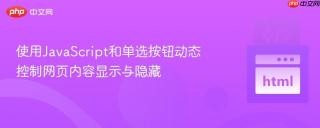 使用JavaScript和单选按钮动态控制网页内容显示与隐藏