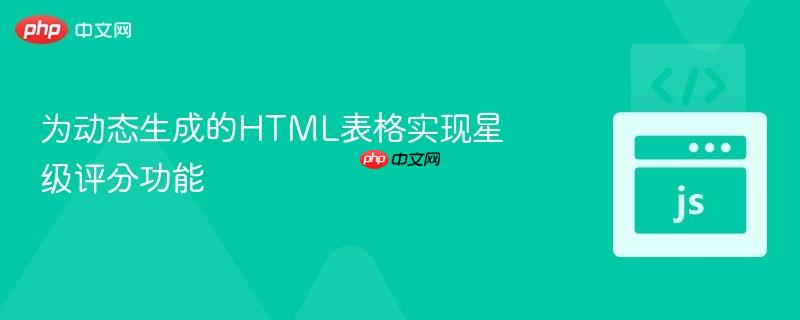 为动态生成的HTML表格实现星级评分功能 为动态生成的HTML表格实现星级评分功能