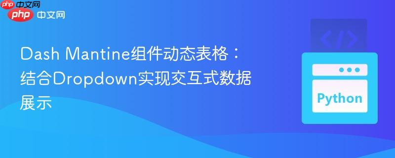 Dash Mantine组件动态表格：结合Dropdown实现交互式数据展示
