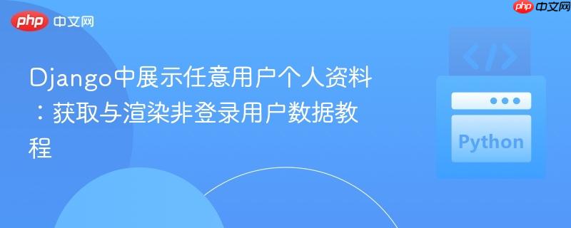 Django中展示任意用户个人资料:获取与渲染非登录用户数据教程