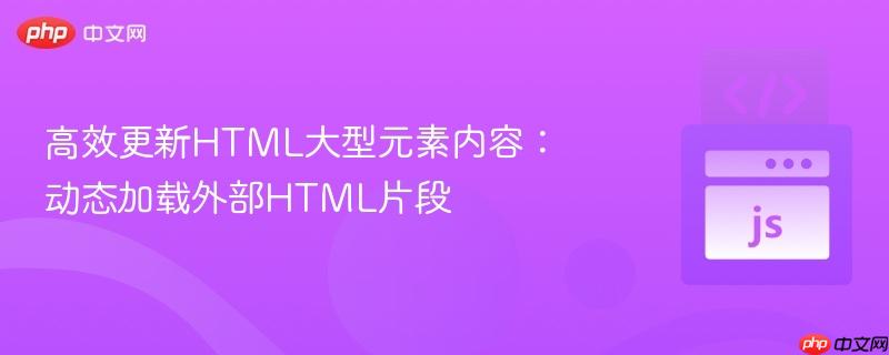 高效更新HTML大型元素内容：动态加载外部HTML片段