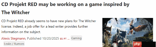 曝CDPR正开发《巫师》宇宙冒险新作:招募首席编剧