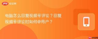 电脑怎么回复视频号评论?回复视频号评论时如何@用户?