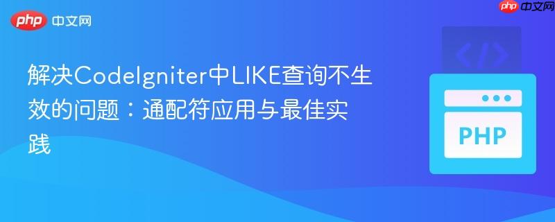 解决CodeIgniter中LIKE查询不生效的问题:通配符应用与最佳实践