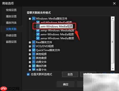 暴风影音关联.wm文件设置方法