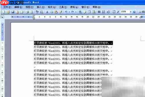 Office 2003窗口拆分技巧