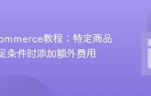 WooCommerce教程：特定商品分类满足条件时添加额外费用