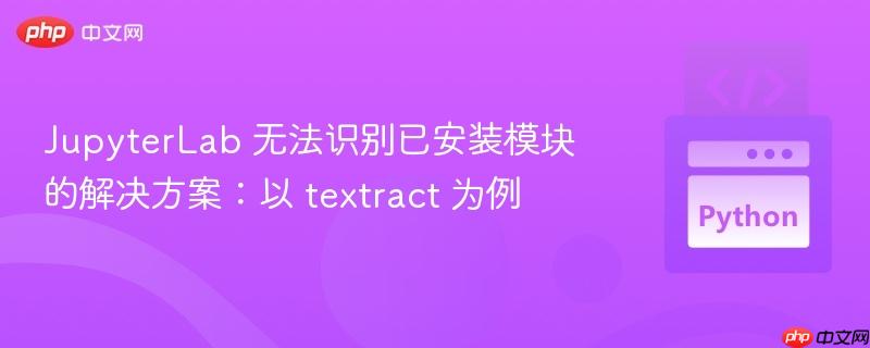 jupyterlab 无法识别已安装模块的解决方案:以 textract 为例