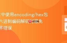 Go语言中使用encoding/hex包进行十六进制编码解码时避免索引越界错误