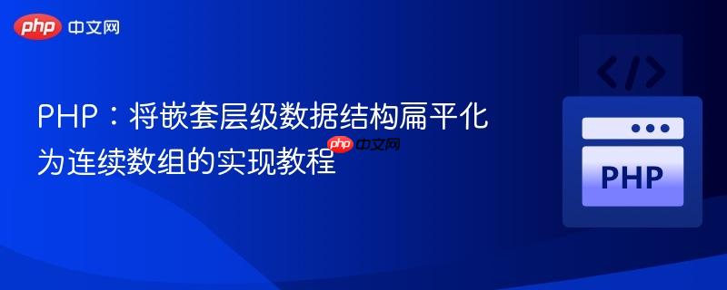 PHP：将嵌套层级数据结构扁平化为连续数组的实现教程