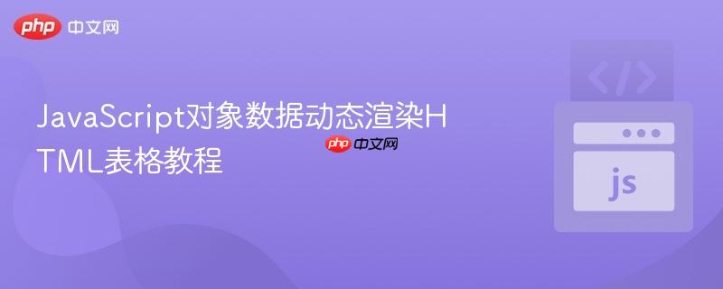 JavaScript对象数据动态渲染HTML表格教程