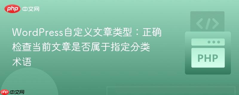 WordPress自定义文章类型：正确检查当前文章是否属于指定分类术语
