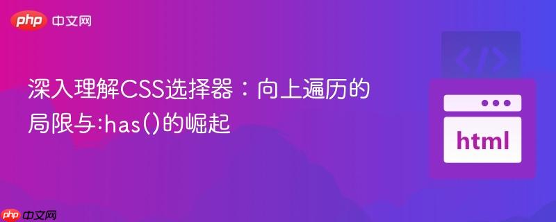 深入理解CSS选择器:向上遍历的局限与:has()的崛起