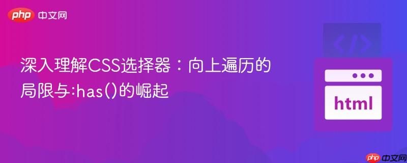 深入理解CSS选择器：向上遍历的局限与:has()的崛起
