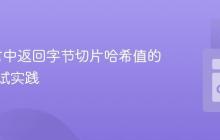 Go语言中返回字节切片哈希值的函数测试实践