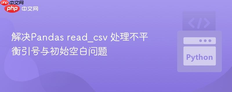 解决Pandas read_csv 处理不平衡引号与初始空白问题 解决Pandas read_csv 处理不平衡引号与初始空白问题