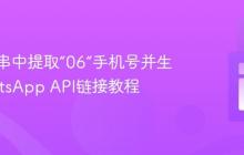 从字符串中提取“06”手机号并生成WhatsApp API链接教程