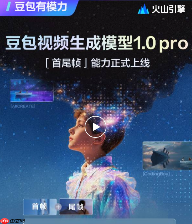 豆包视频生成模型 Seedance 1.0 pro 上线首尾帧能力