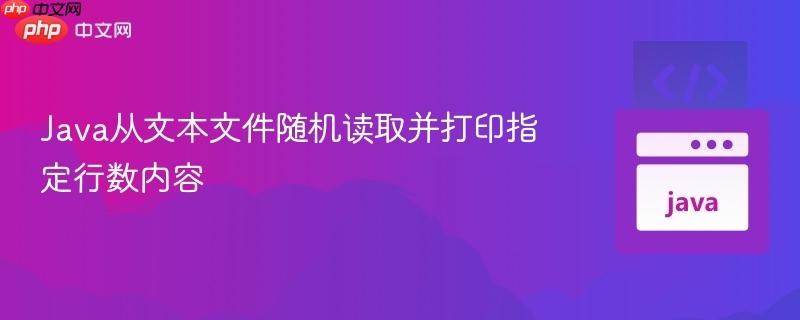 Java从文本文件随机读取并打印指定行数内容
