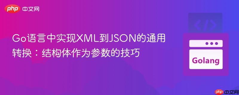 Go语言中实现XML到JSON的通用转换:结构体作为参数的技巧