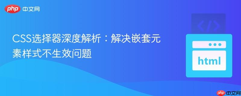 CSS选择器深度解析：解决嵌套元素样式不生效问题

