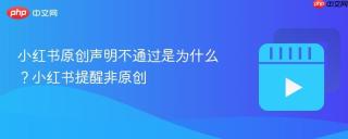 小红书原创声明不通过是为什么？小红书提醒非原创