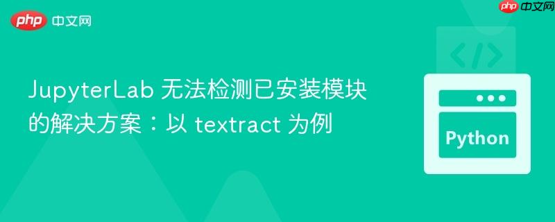 jupyterlab 无法检测已安装模块的解决方案:以 textract 为例