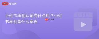 小红书原创认证有什么用？小红书原创是什么意思