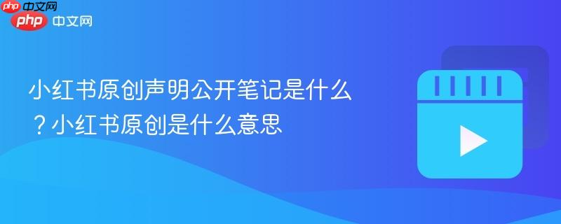 小红书原创声明公开笔记是什么？小红书原创是什么意思