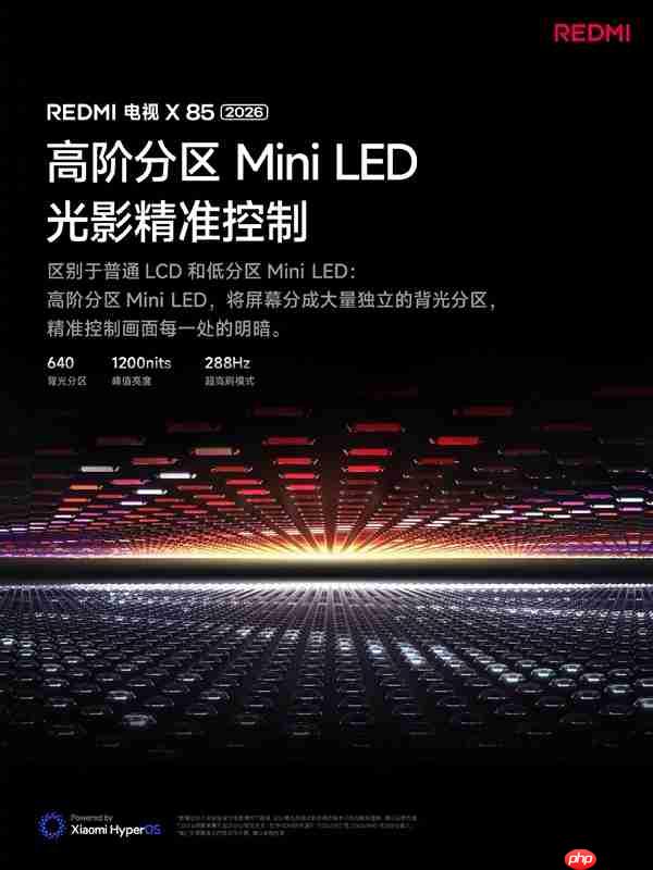 REDMI Mini LED电视来了:85英寸到手价不足4000元