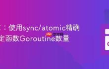 Go语言：使用sync/atomic精确统计特定函数Goroutine数量