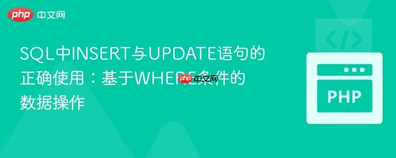 SQL中INSERT与UPDATE语句的正确使用:基于WHERE条件的数据操作