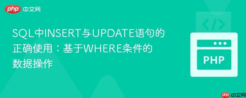 SQL中INSERT与UPDATE语句的正确使用：基于WHER<em></em>e条件的数据操作