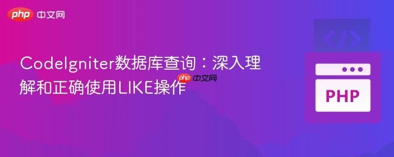 CodeIgniter数据库查询：深入理解和正确使用LIKE操作