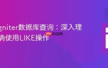 CodeIgniter数据库查询:深入理解和正确使用LIKE操作