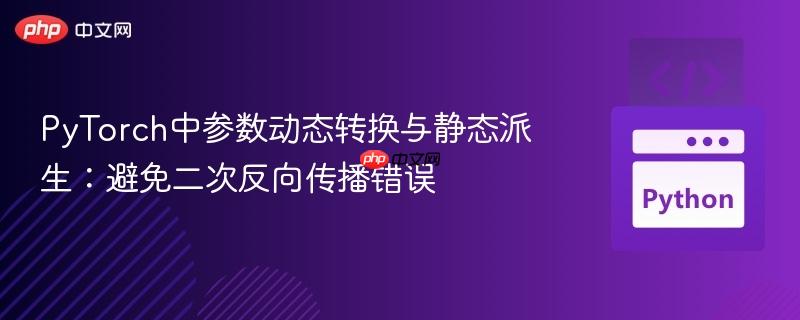PyTorch中参数动态转换与静态派生：避免二次反向传播错误

