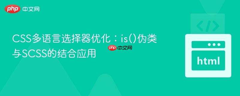 CSS多语言选择器优化：is()伪类与SCSS的结合应用