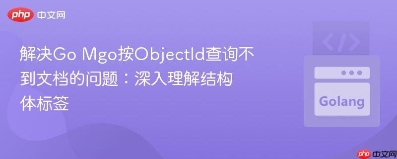 解决Go Mgo按ObjectId查询不到文档的问题：深入理解结构体标签
