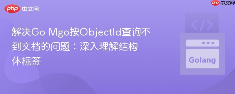 解决Go Mgo按ObjectId查询不到文档的问题：深入理解结构体标签