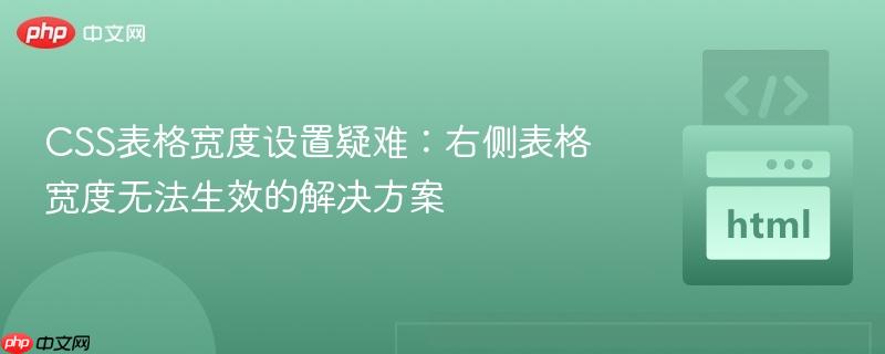 CSS表格宽度设置疑难：右侧表格宽度无法生效的解决方案