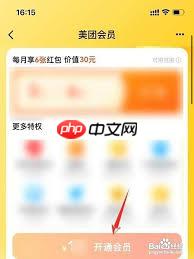 美团如何开通会员