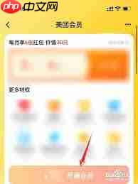 美团如何开通会员