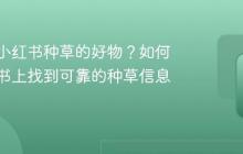 如何买小红书种草的好物?如何在小红书上找到可靠的种草信息?