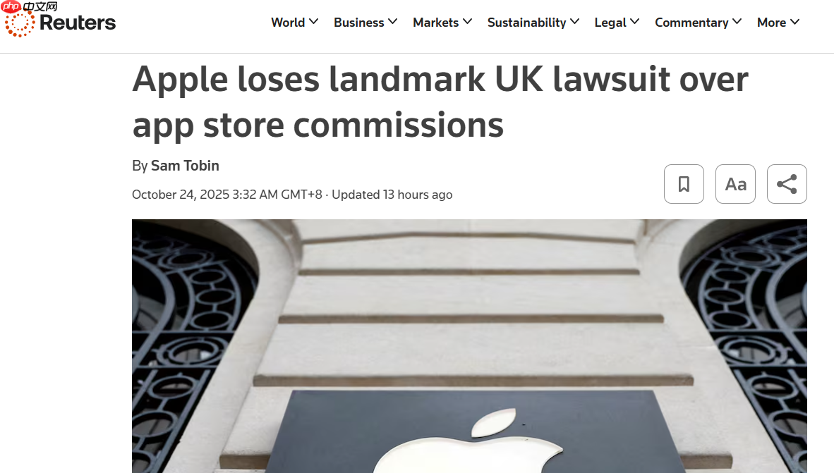 苹果因英国应用商店垄断案败诉,罚款或达 20 亿美元