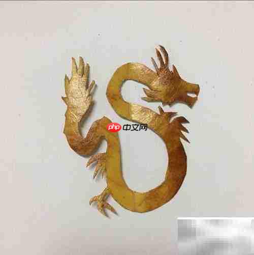 树叶贴画:巧手绘中国龙