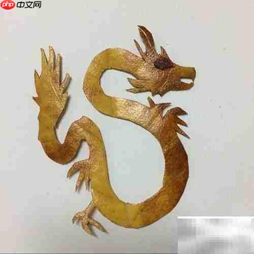 树叶贴画:巧手绘中国龙